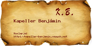 Kapeller Benjámin névjegykártya