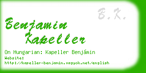 benjamin kapeller business card